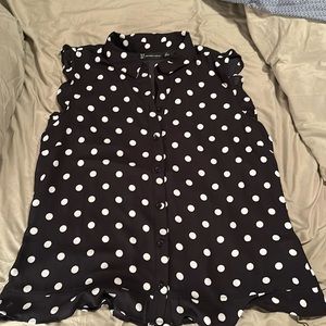 New York & Company polka dot sheer blouse
